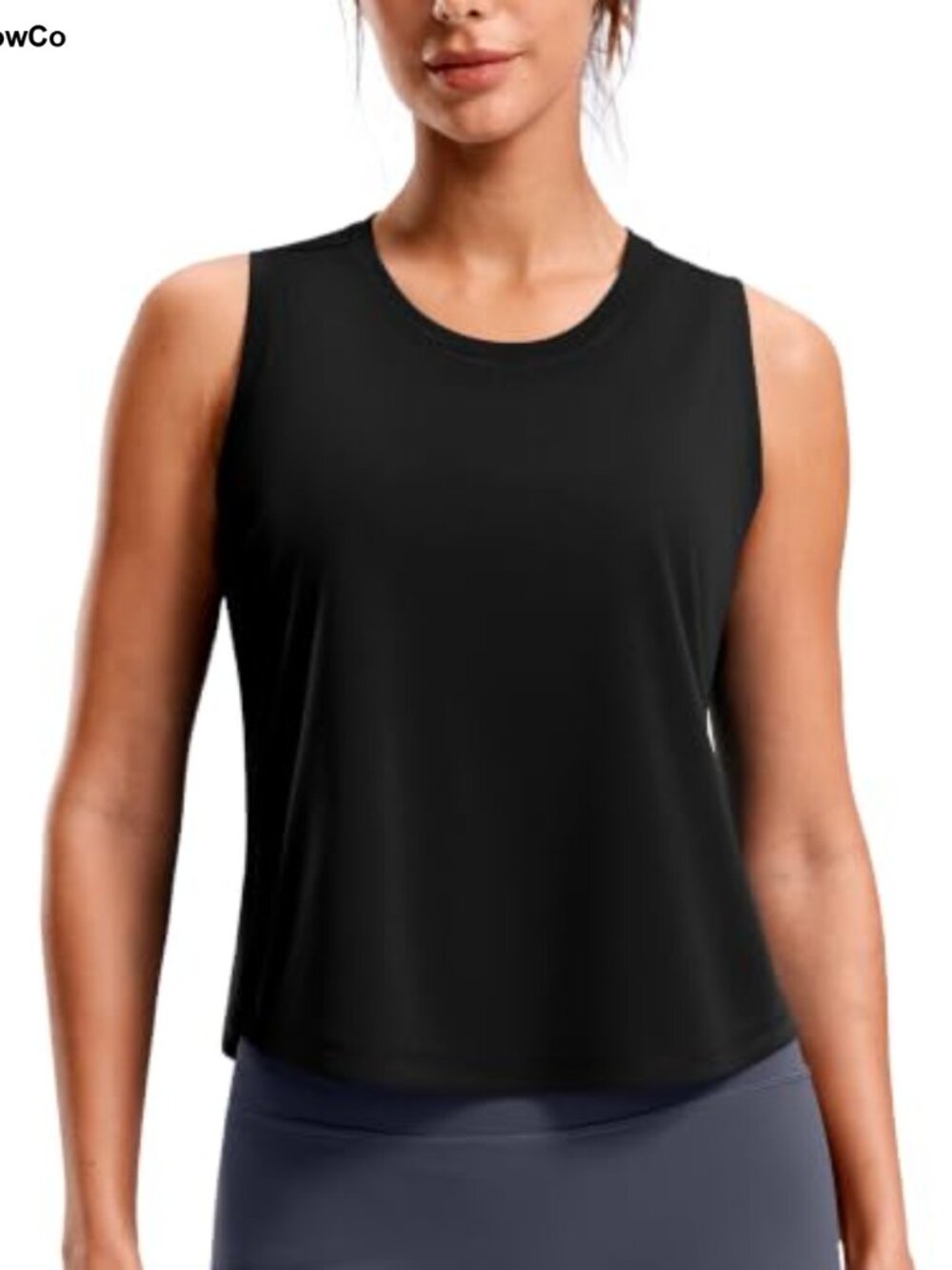 Cropped Racerback Workout Tank Top Quick Dry Athletic Sleeveless Gym